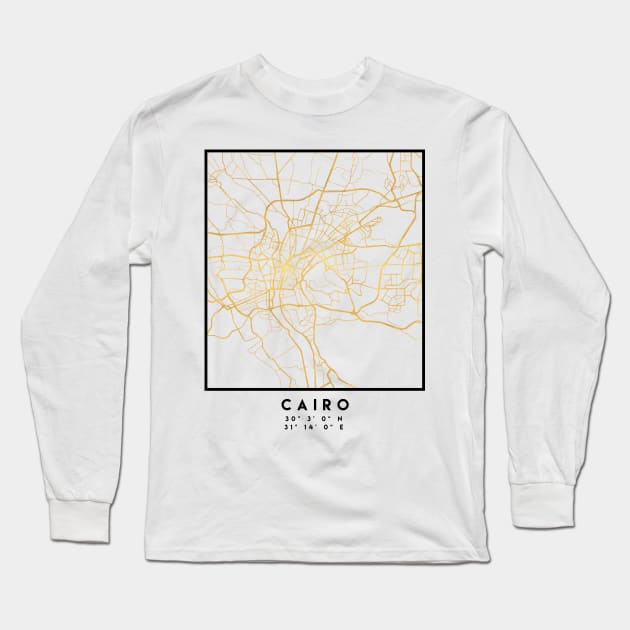 CAIRO EGYPT CITY STREET MAP ART Long Sleeve T-Shirt by deificusArt